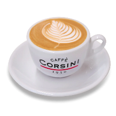 ფაიფურის ჭიქა და თეფში Corsini Capuccino 160 მლ